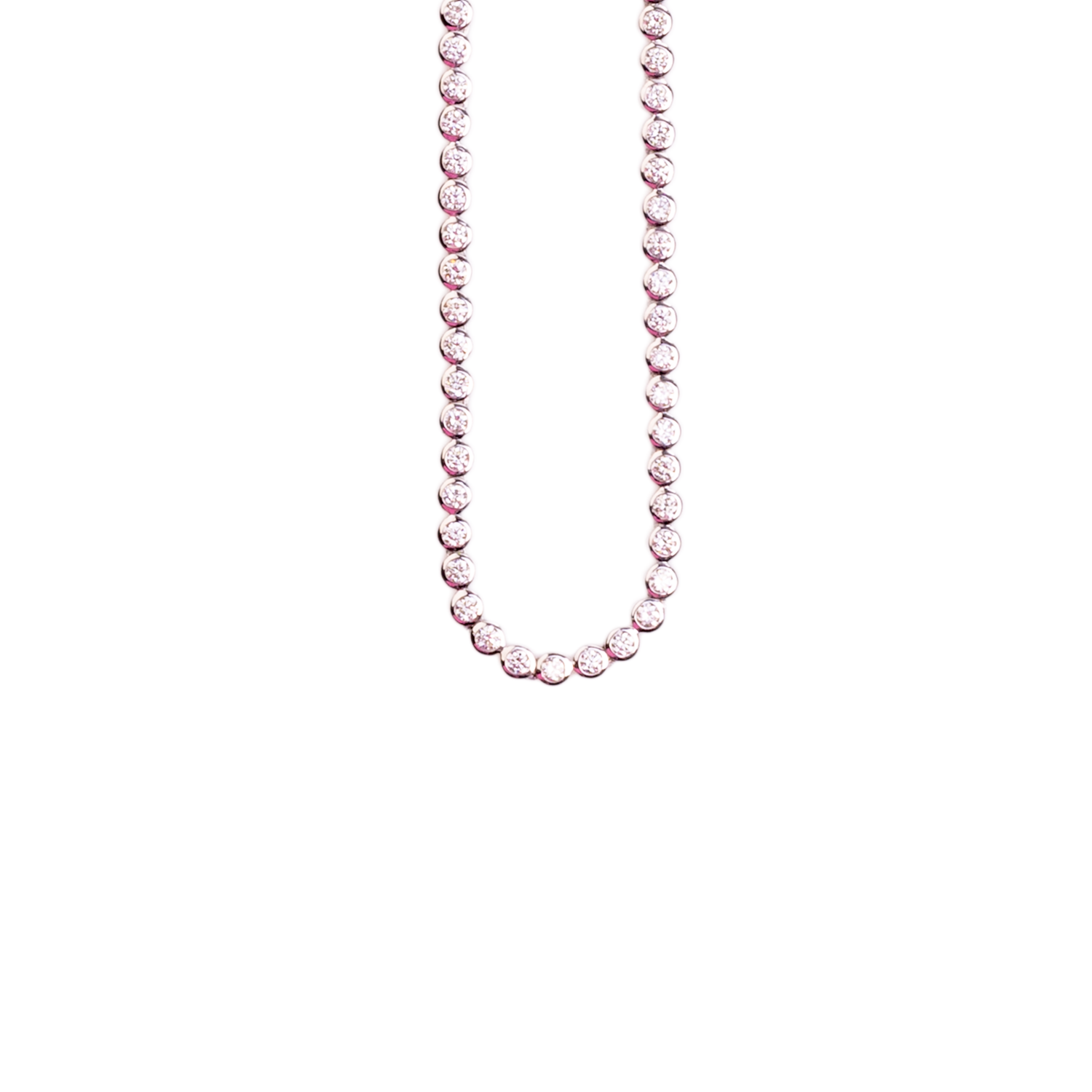 Bezel Set Diamond Tennis Necklace