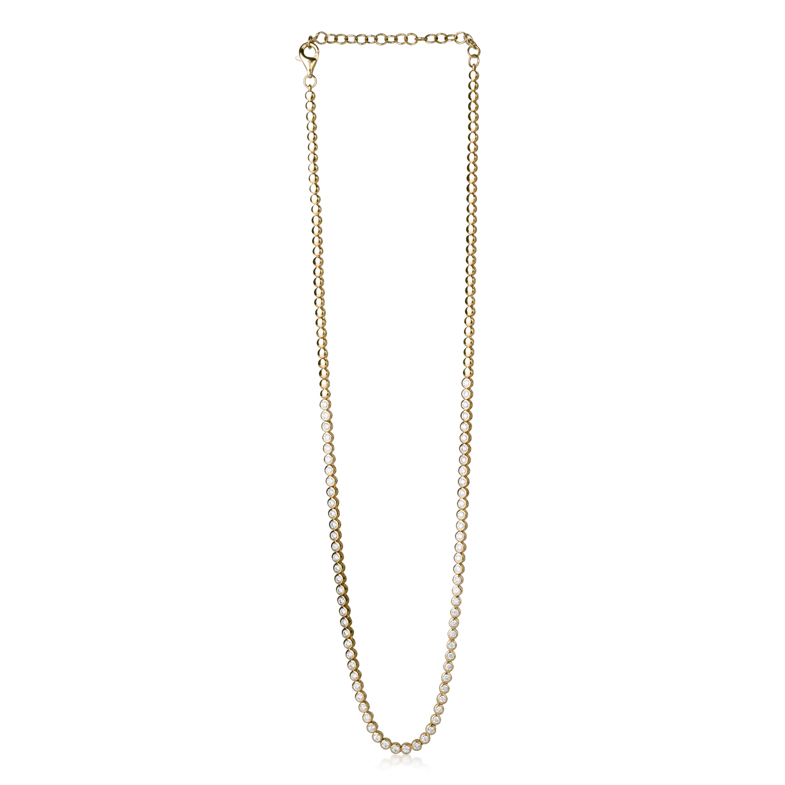 Bezel Set Diamond Tennis Necklace
