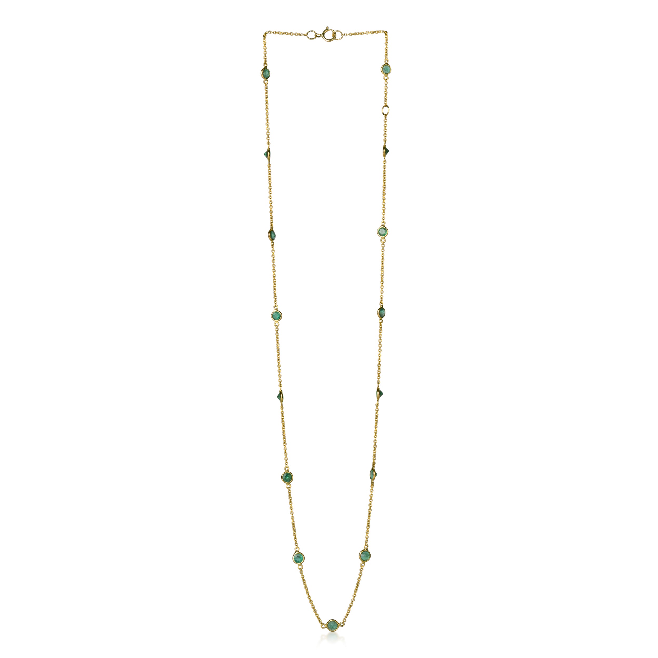 Bezel Set Gemstone Station Necklace