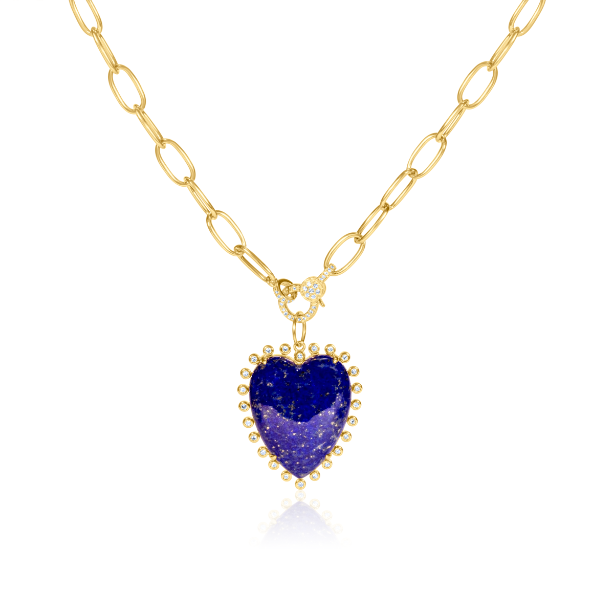 Bezel Diamond Gemstone Heart Charm