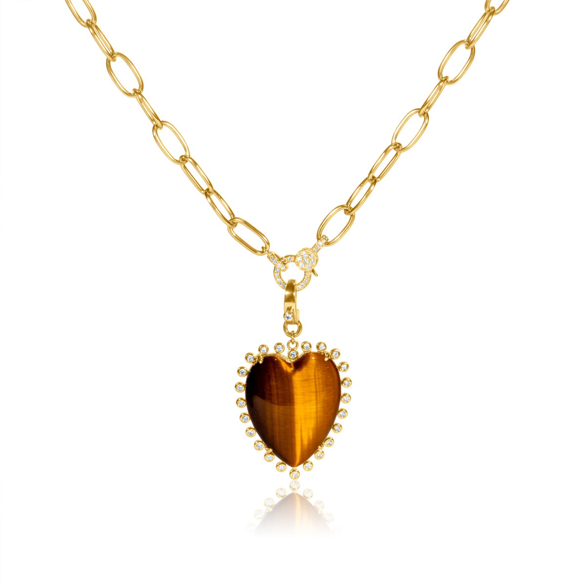 Bezel Diamond Gemstone Heart Charm