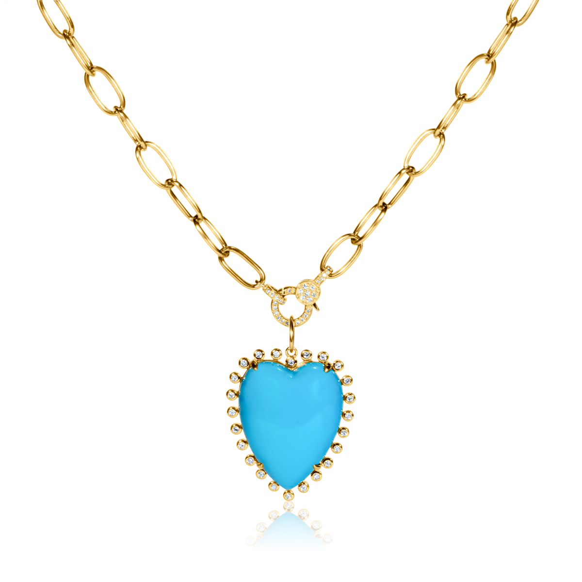 Bezel Diamond Gemstone Heart Charm