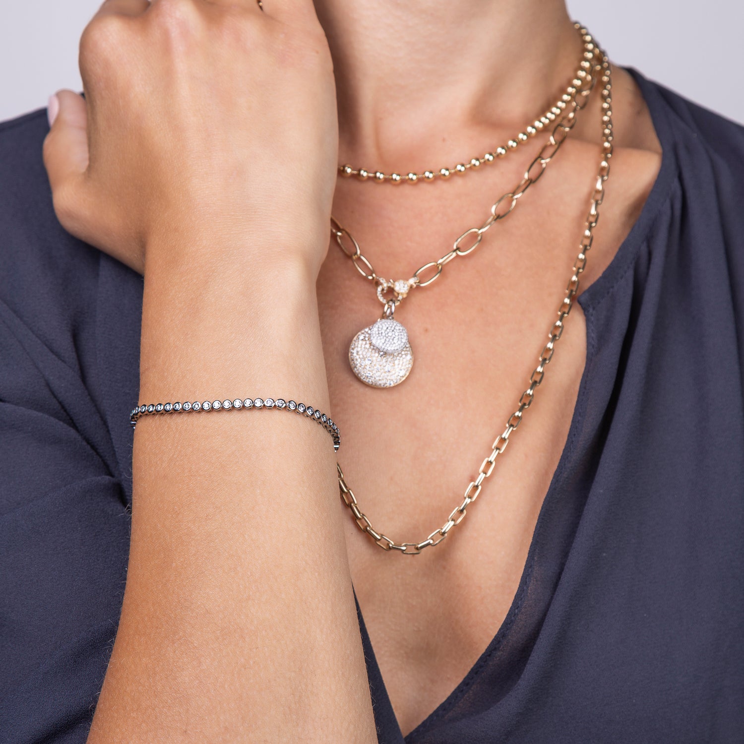 Bezel Set Diamond Tennis Bracelet