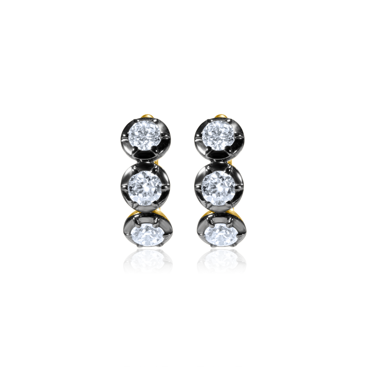 Blackened Triple Lab Diamond Huggies