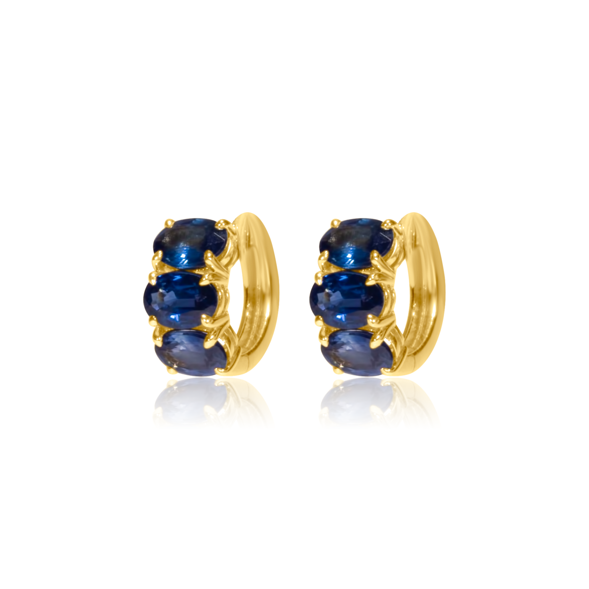 Blue Sapphire Huggies