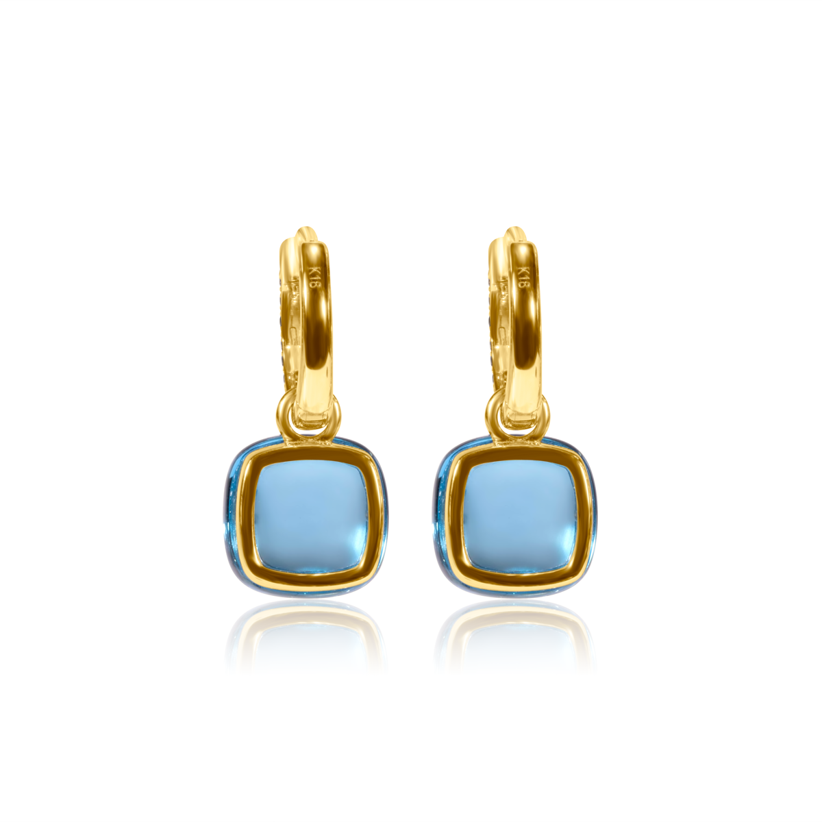 Blue Topaz Drop Huggies Earring