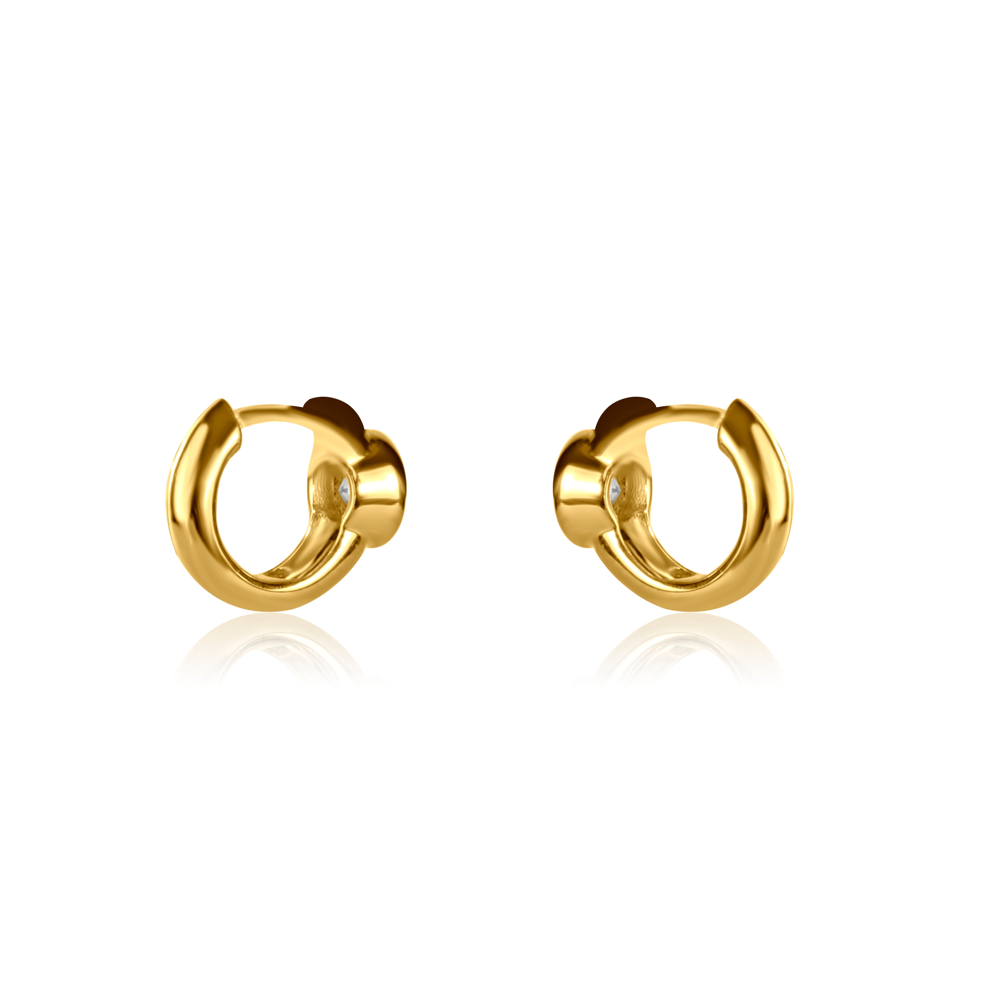 Chubby Bezel Set Diamond Huggies