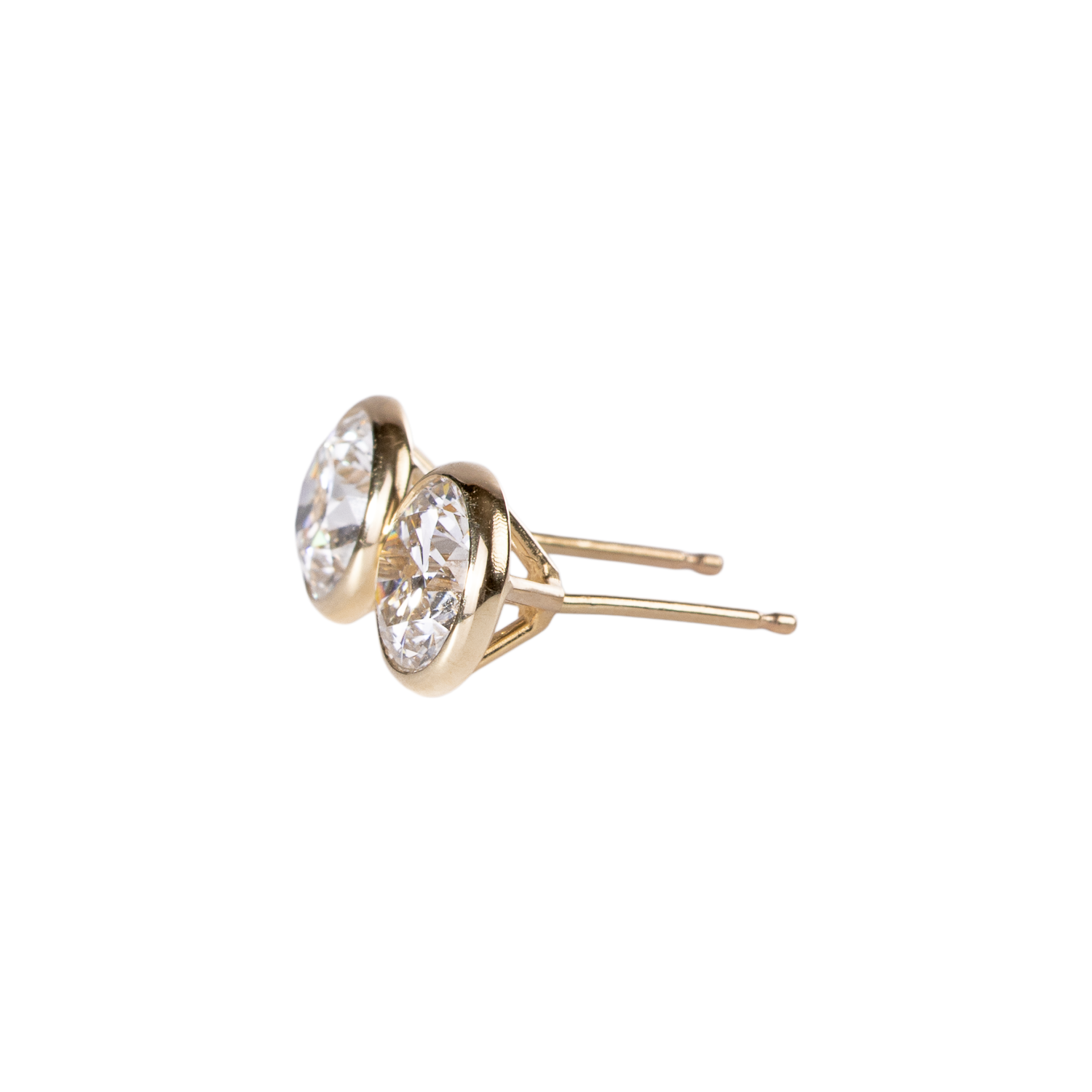 Bezel-Set Lab-Grown Diamond Statement Studs