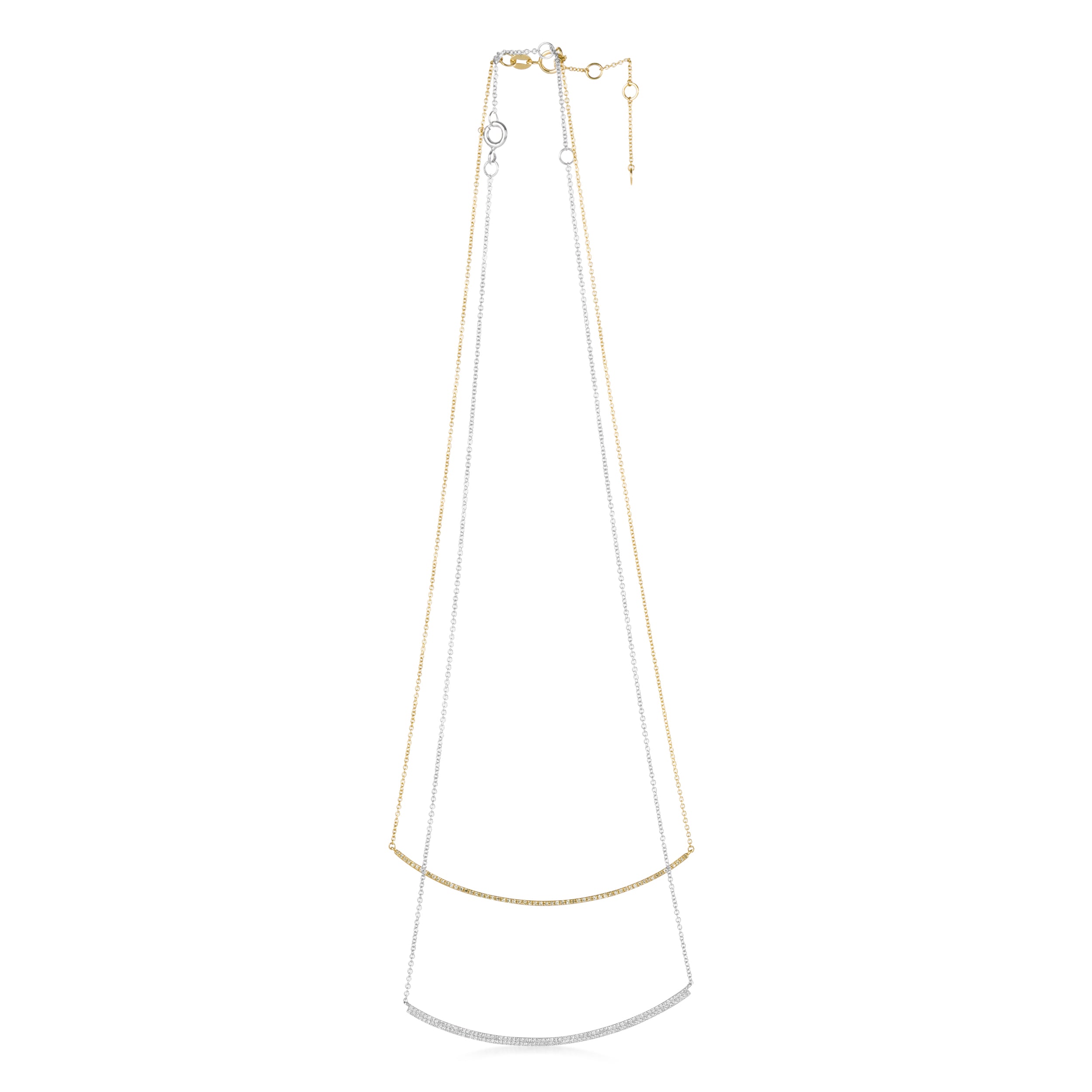 Double Crescent Diamond Necklace