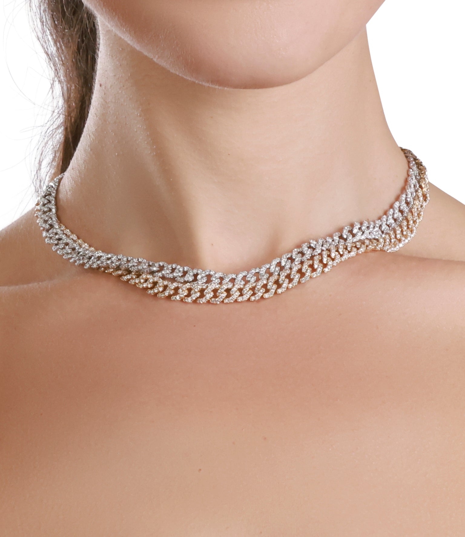 Cuban Link Diamond Tennis Necklace