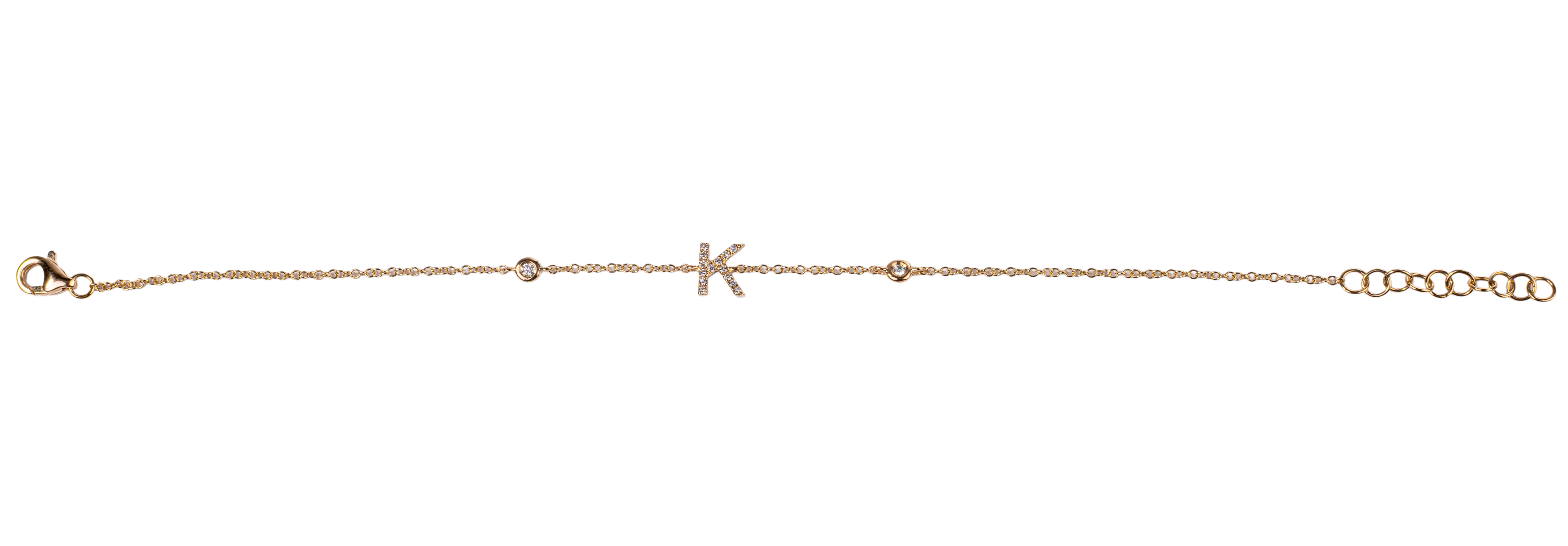 Delicate diamond initial Bracelet