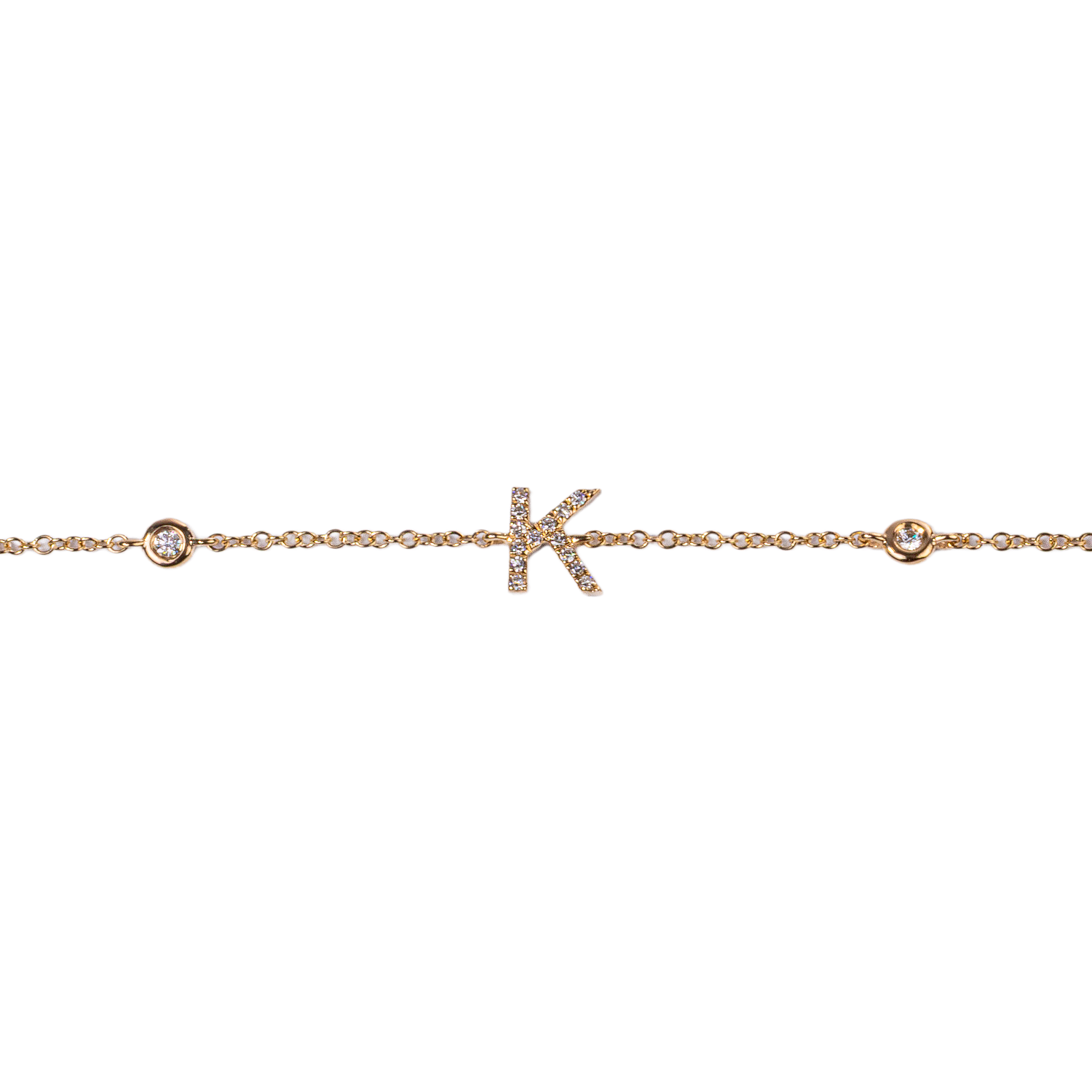 Delicate diamond initial Bracelet