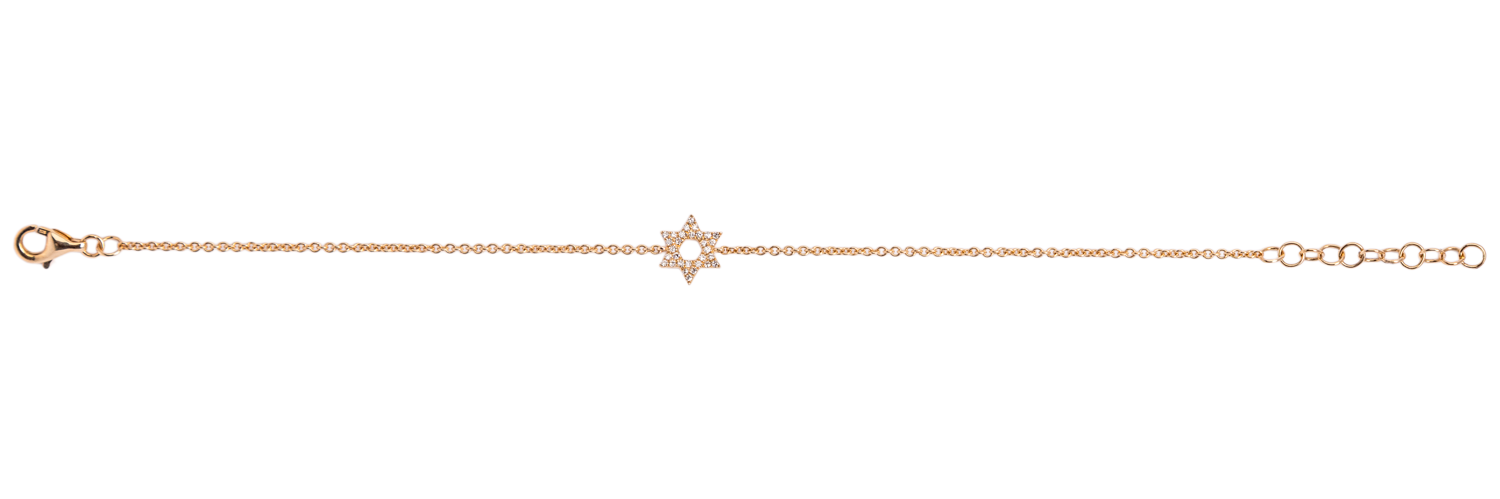 Delicate Diamond Star of David Bracelet