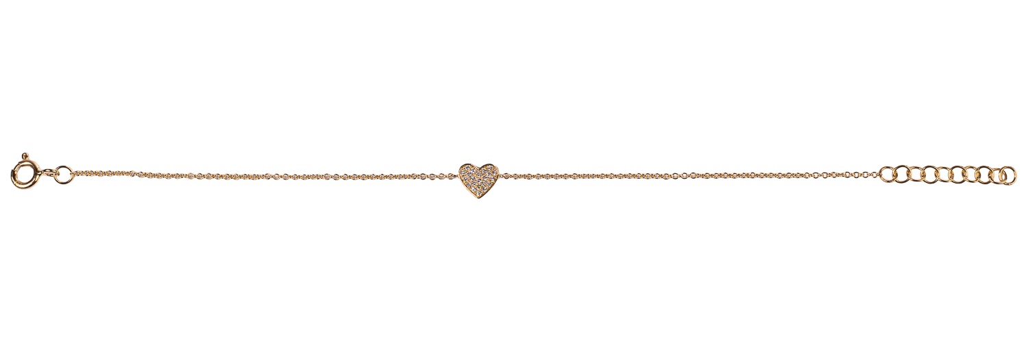 Delicate Diamond Small Pave Heart Bracelet