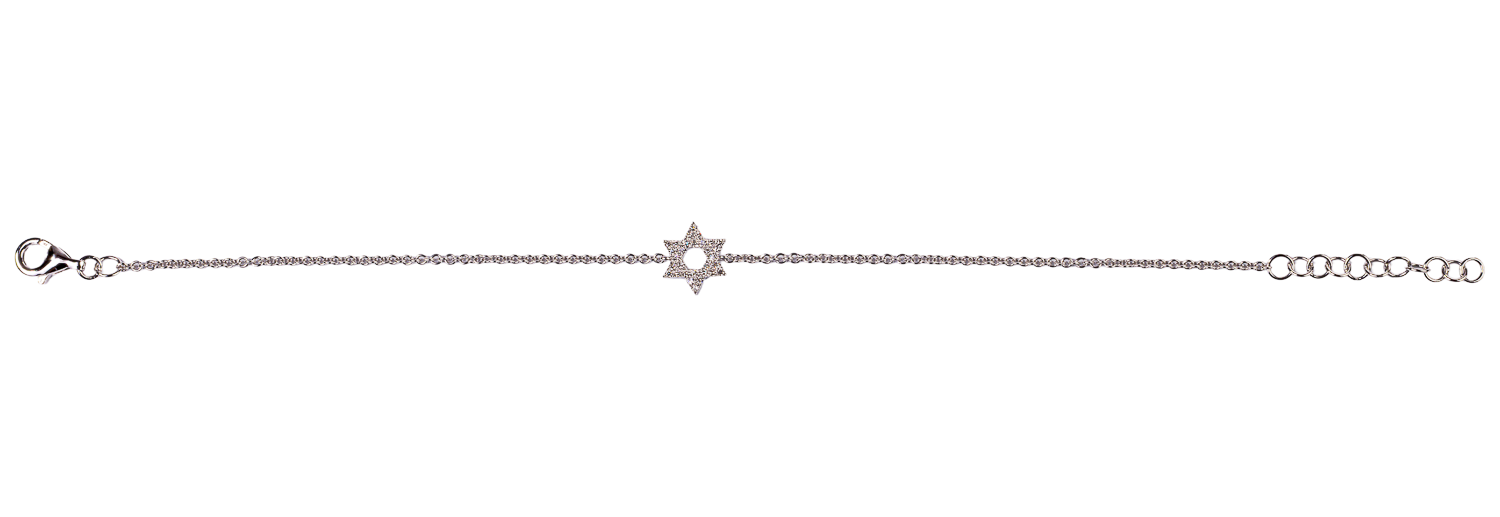 Delicate Diamond Star of David Bracelet