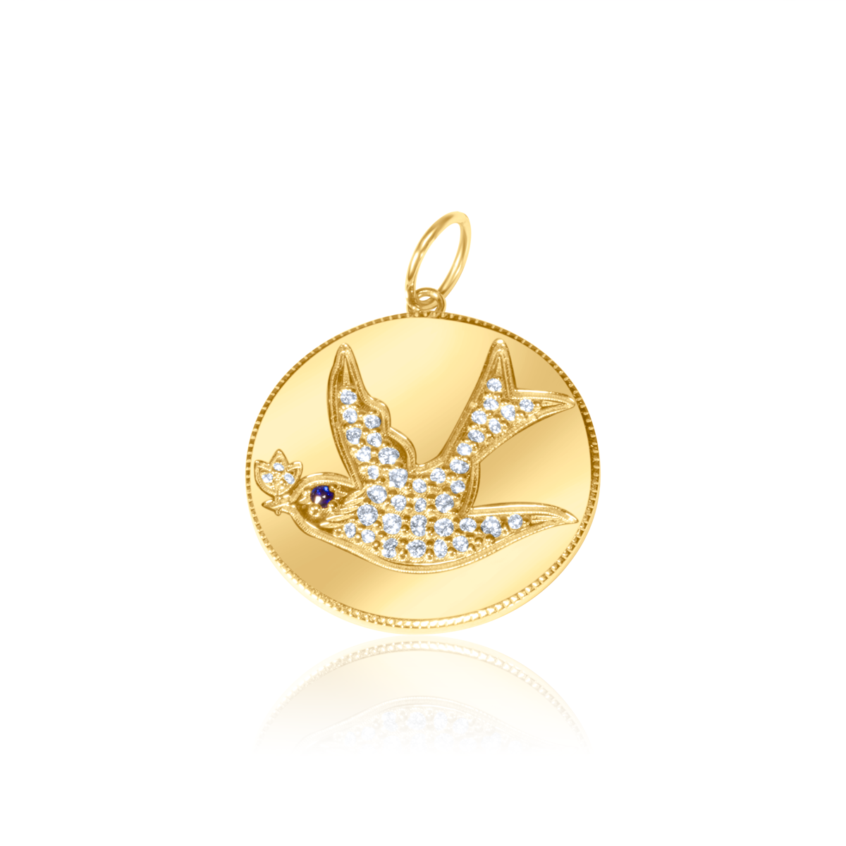 Diamond Bird Medallion Charm