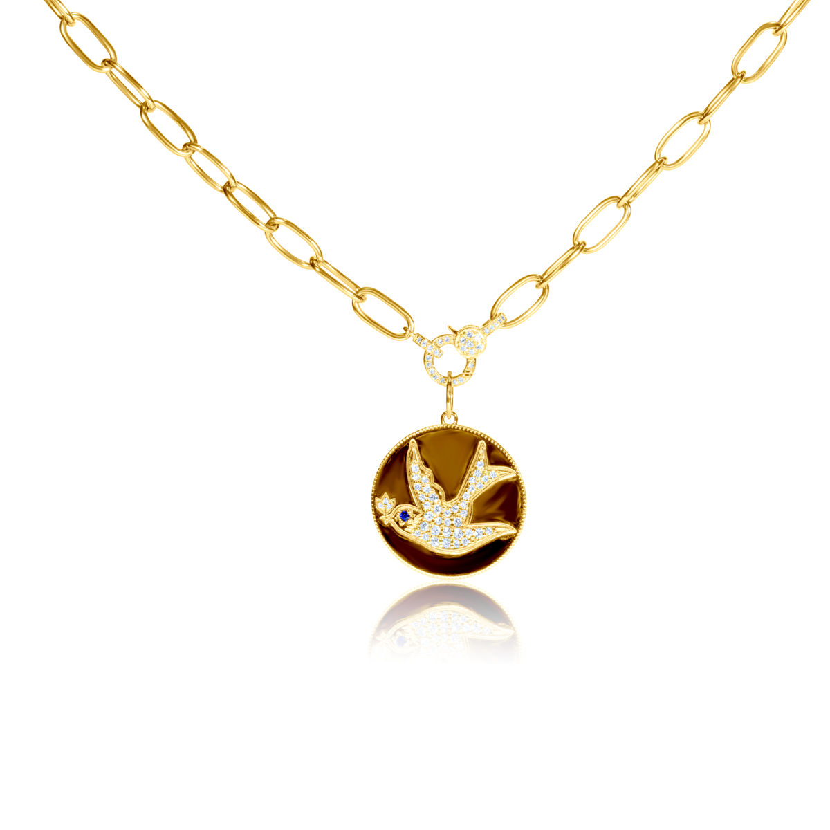 Diamond Bird Medallion Charm