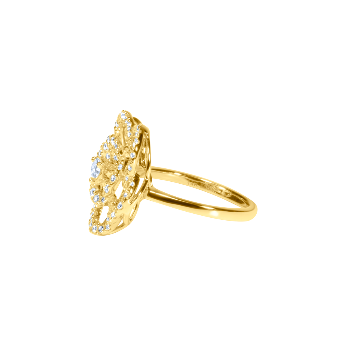 Diamond Camellia Ring