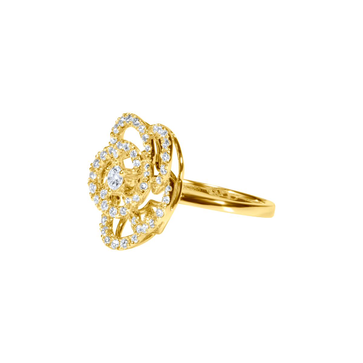 Diamond Camellia Ring
