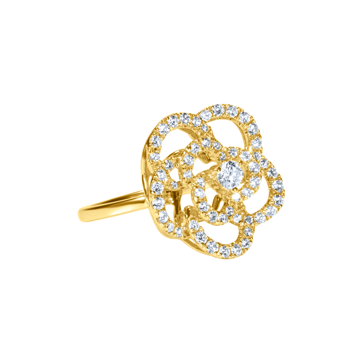 Diamond Camellia Ring