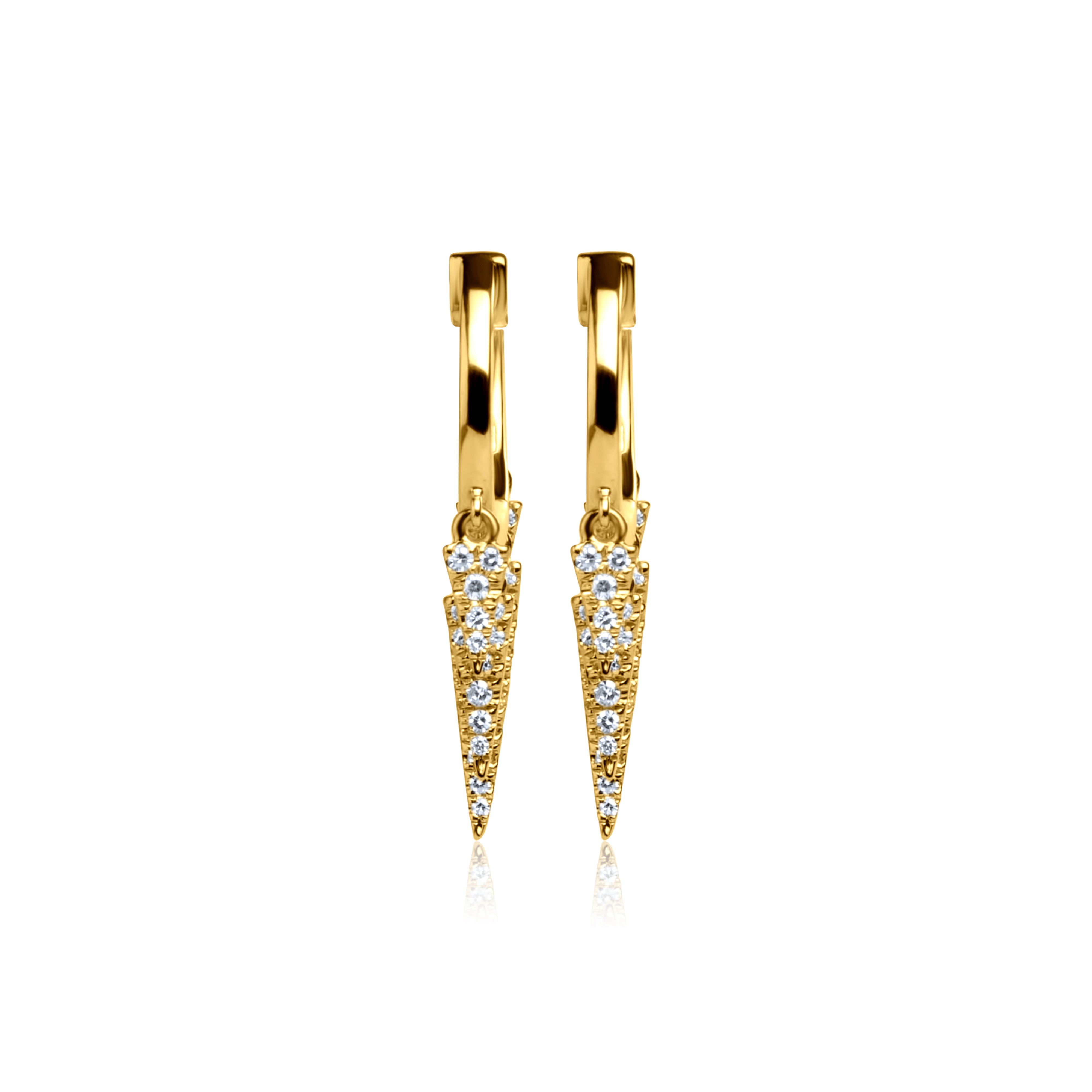 Diamond Dagger Dangle Huggies