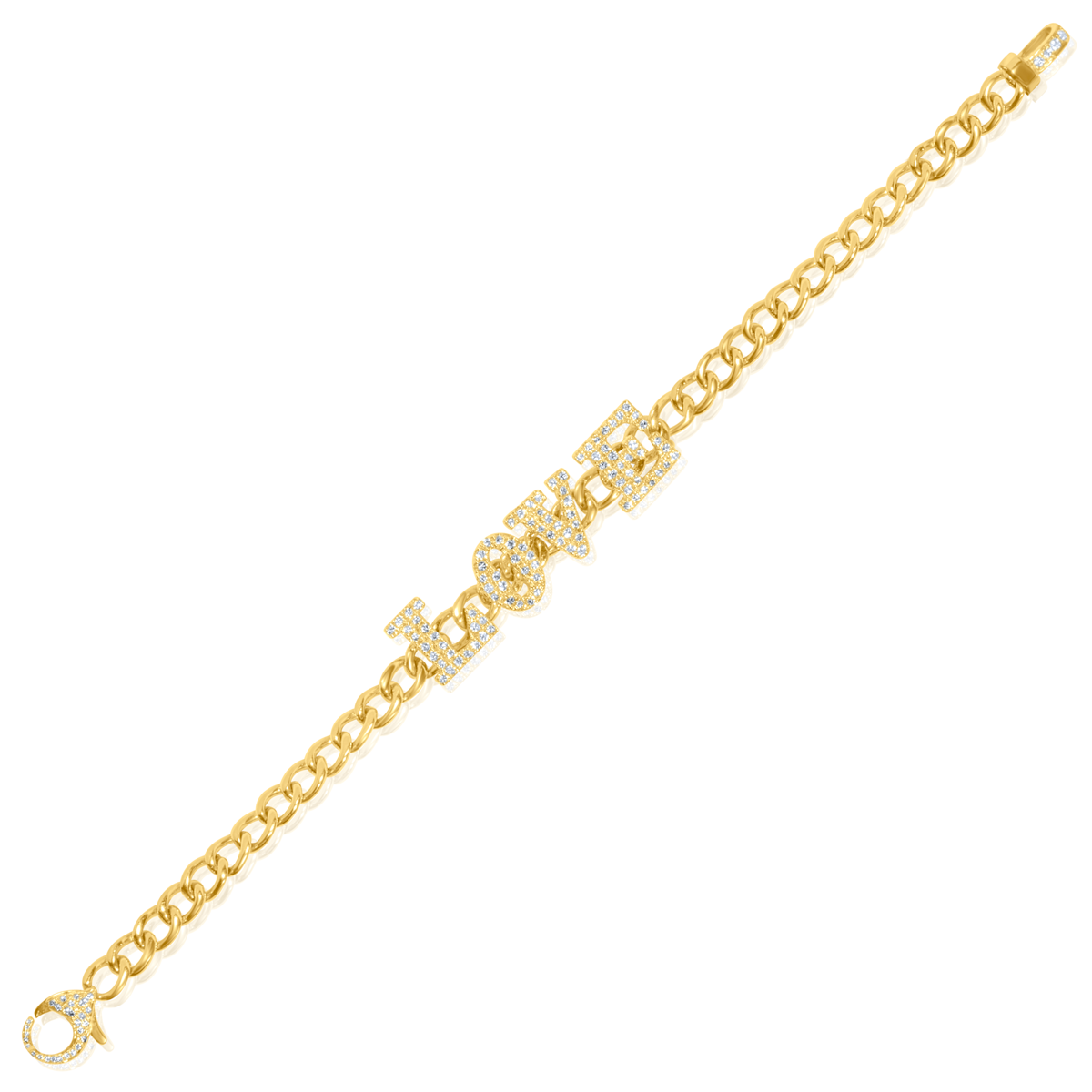 Diamond LOVE Cuban Chain Bracelet
