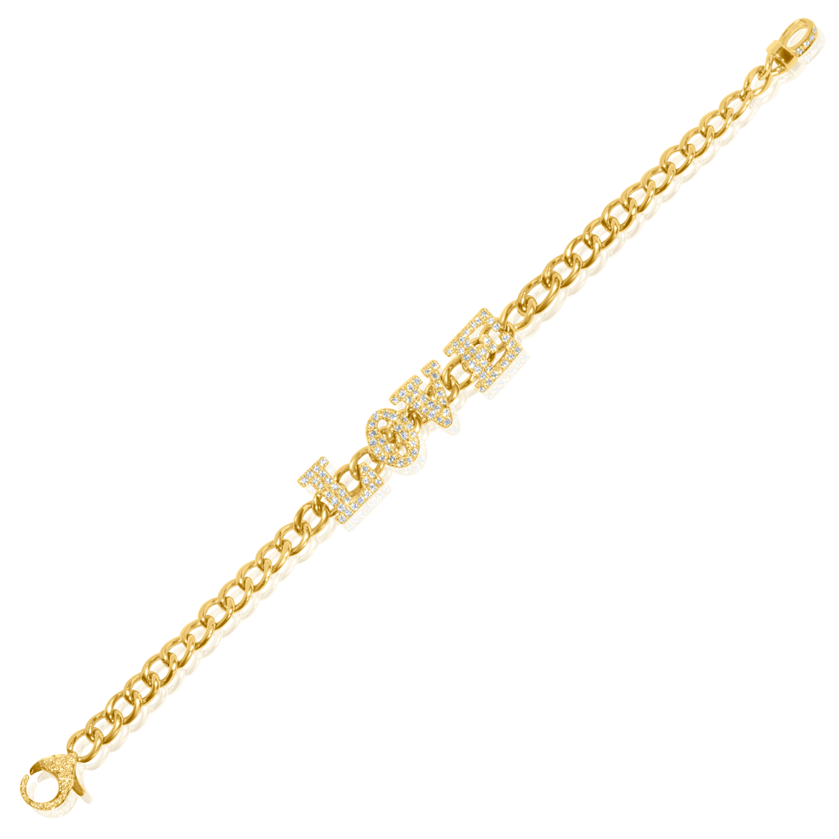 Diamond LOVE Cuban Chain Bracelet