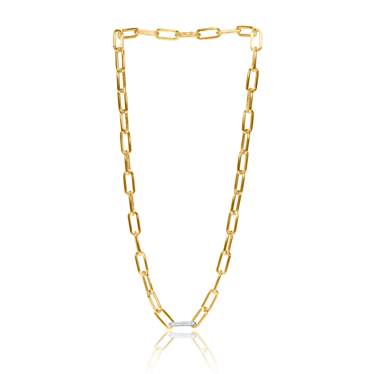 Diamond Link Paperclip Necklace