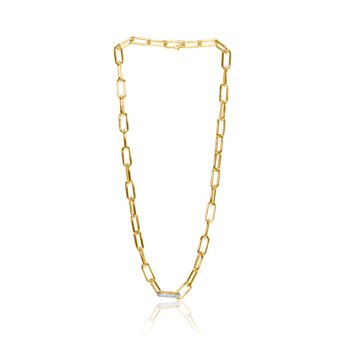 Diamond Link Paperclip Necklace