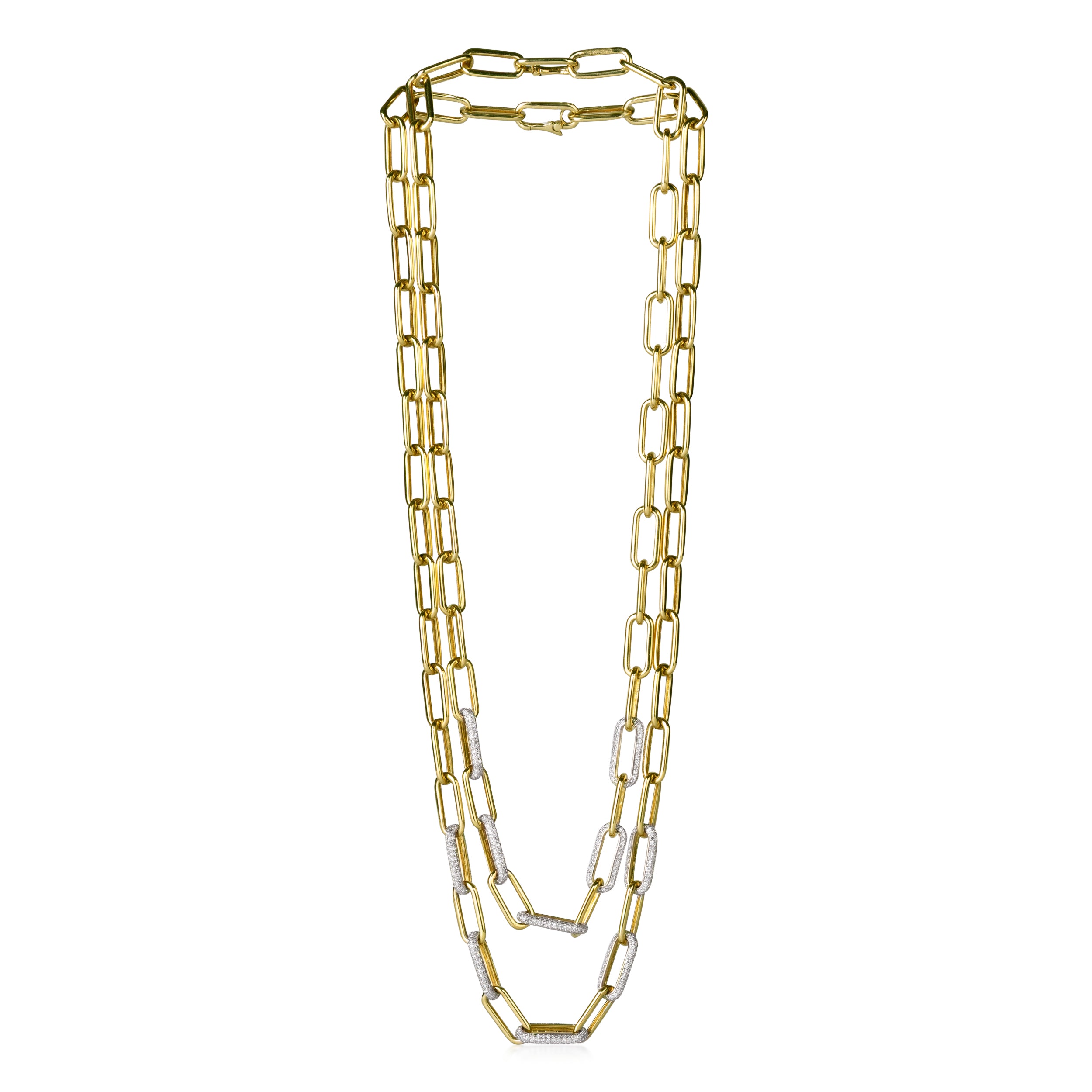 Diamond Links Gold Chain