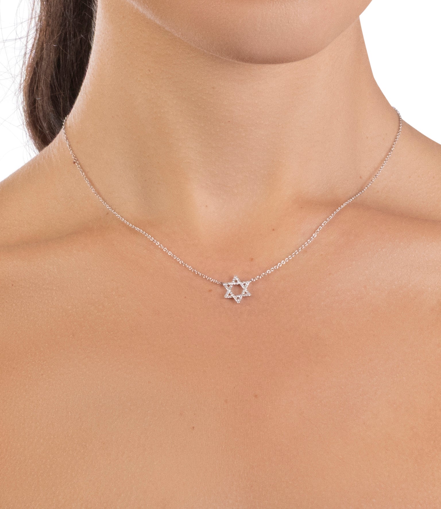 Diamond Star of David Necklace