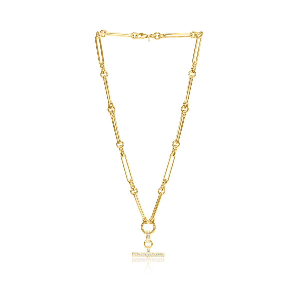 Diamond Toggle Bar Link Necklace
