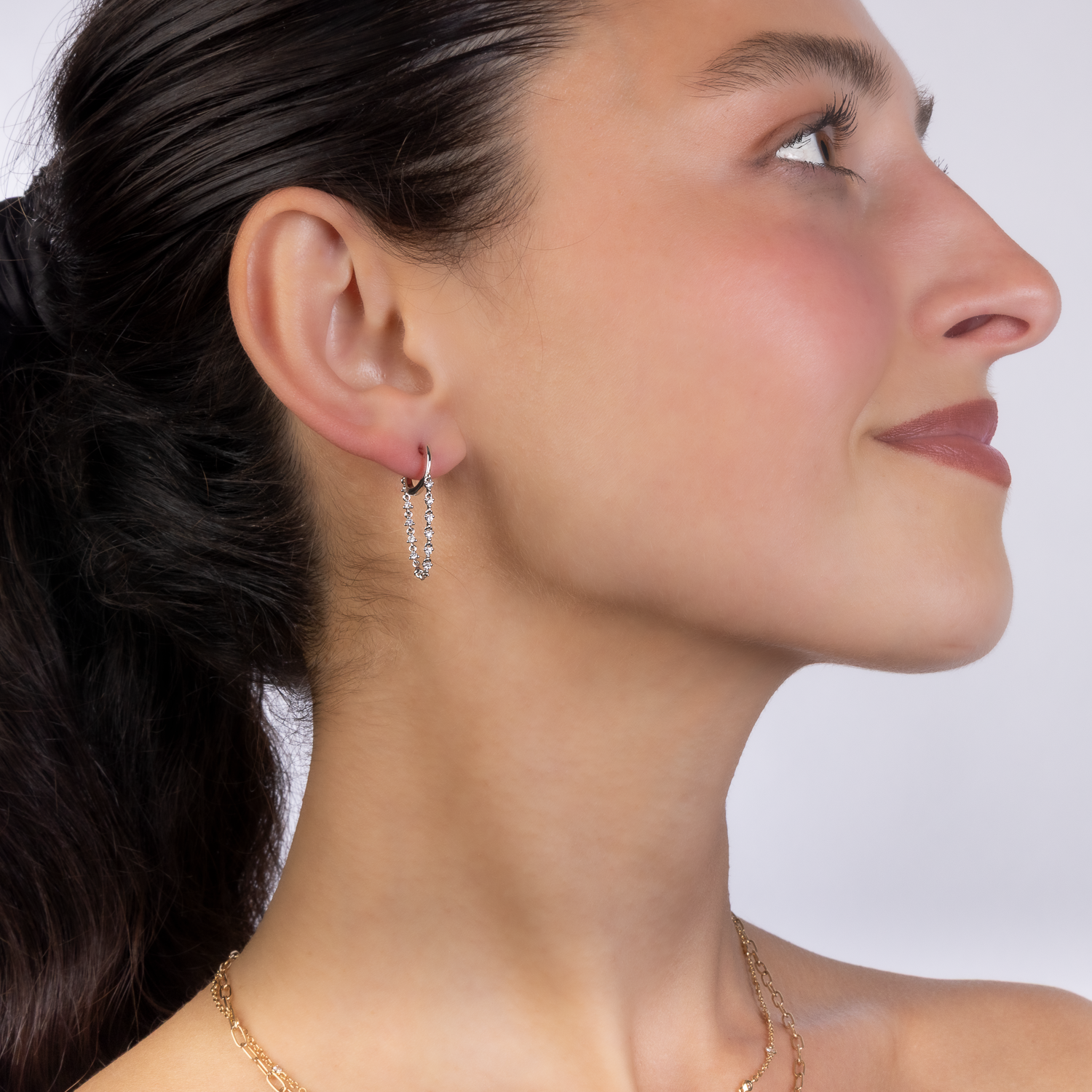 Diamond Chain Huggies