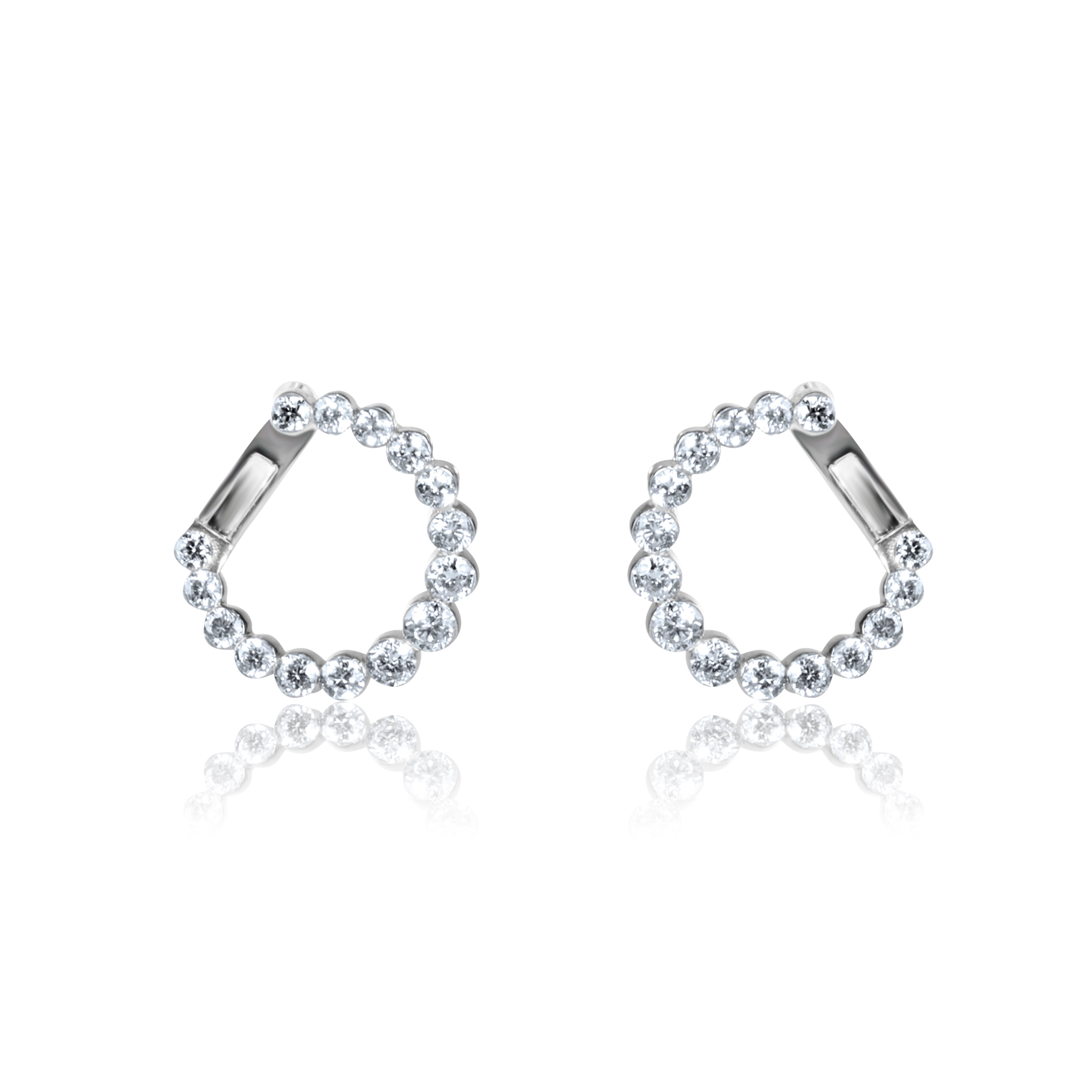 Diamond Open Hoops