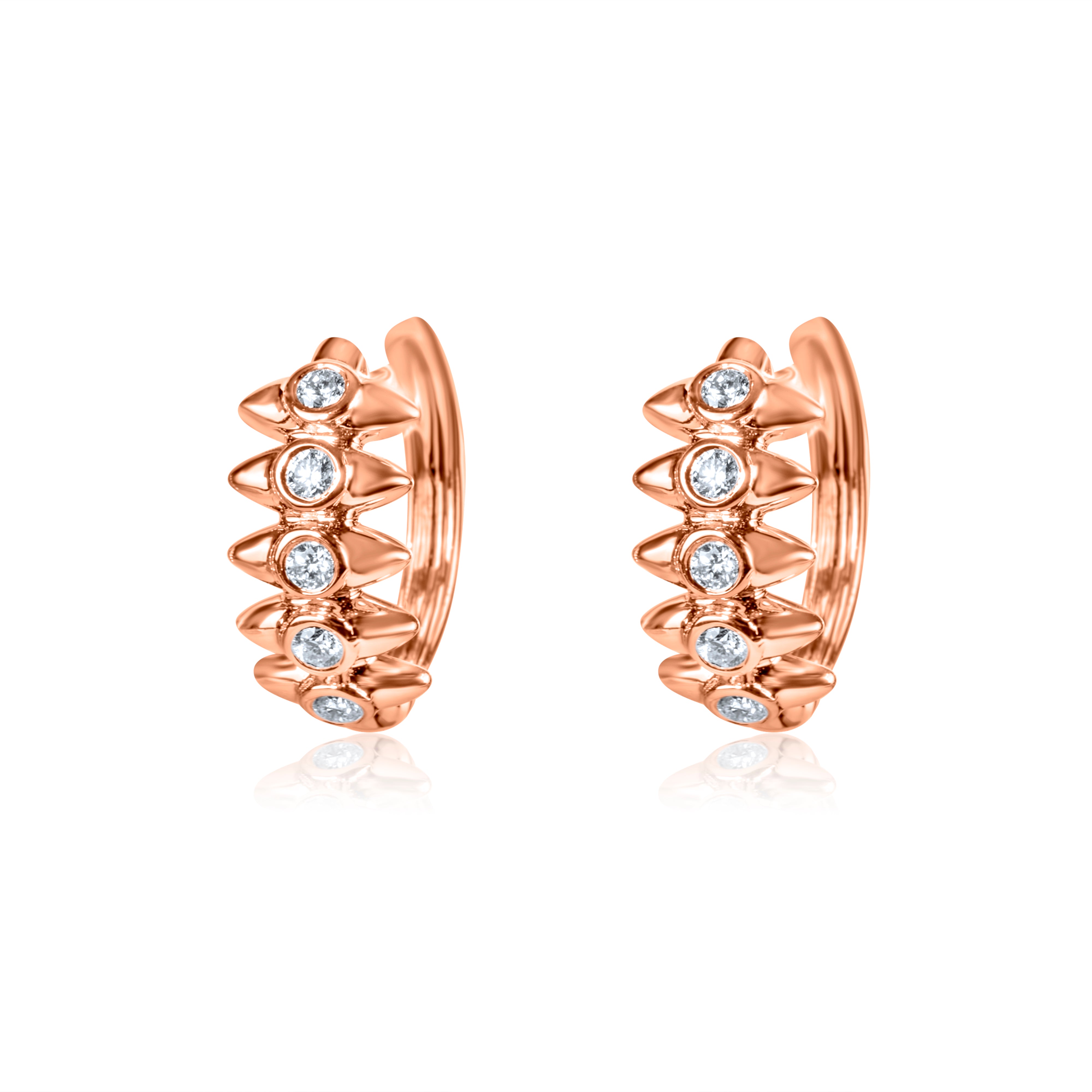 Spike Diamond Huggies