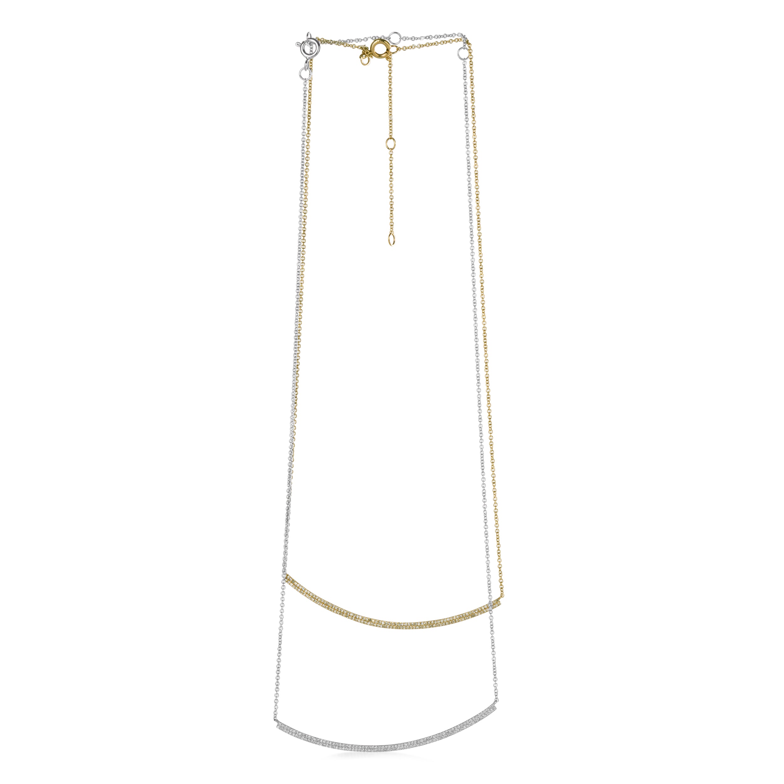 Double Crescent Diamond Necklace