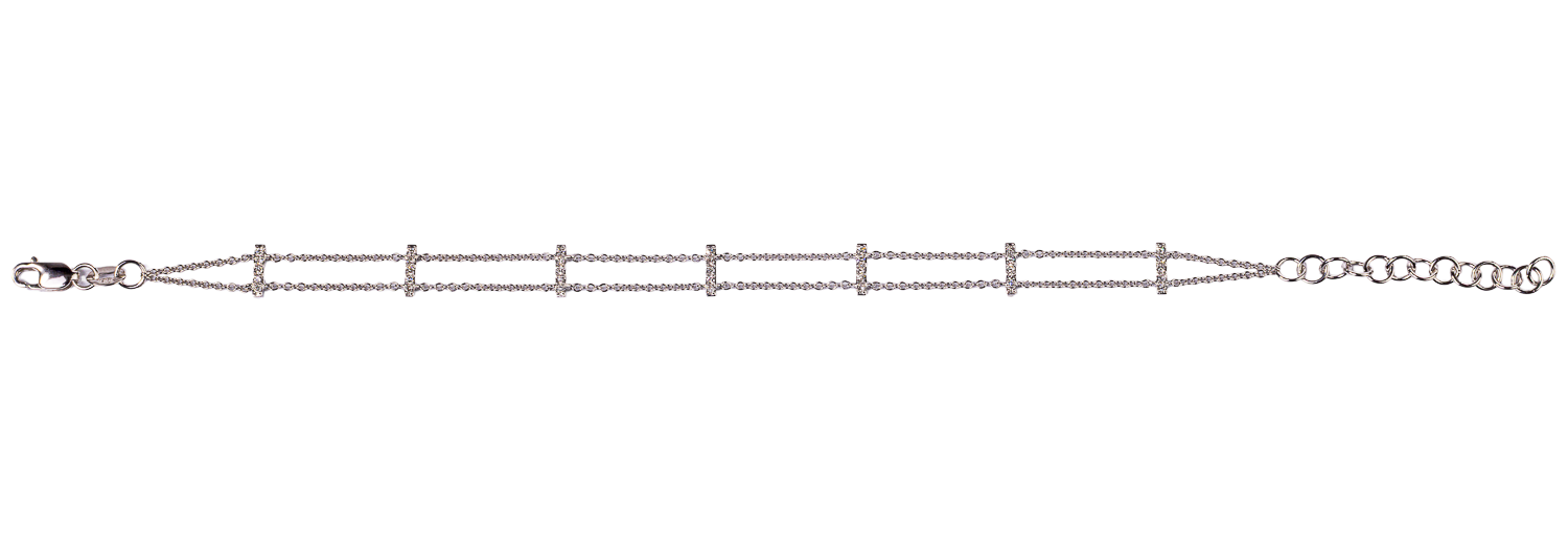 Double Row Diamond Stick Bracelet