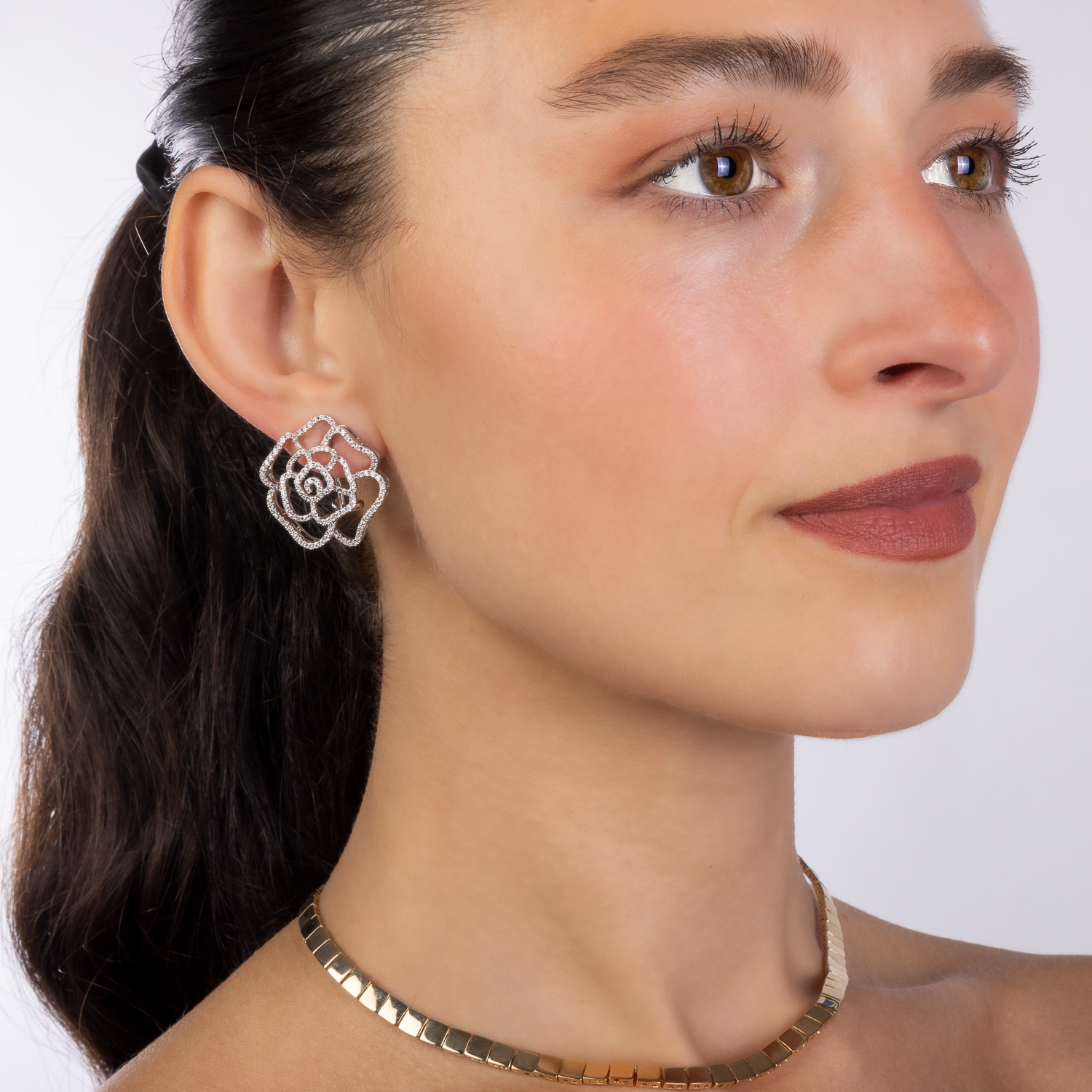 Dramatic Rose Stud Earrings