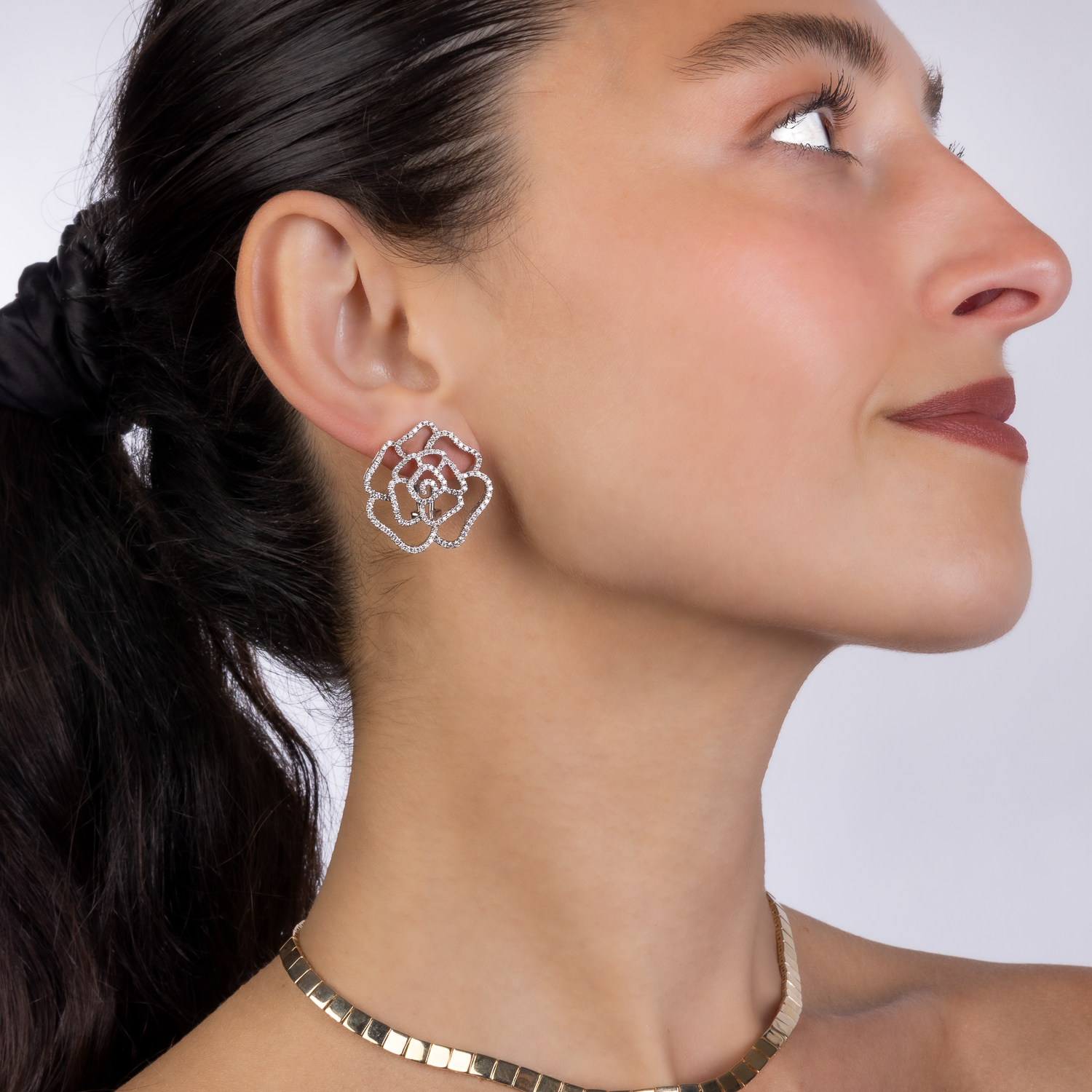 Dramatic Rose Stud Earrings