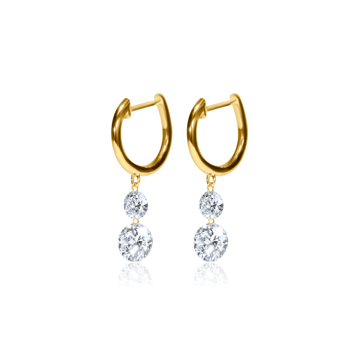 Drilled Lab Diamond Drop Huggies