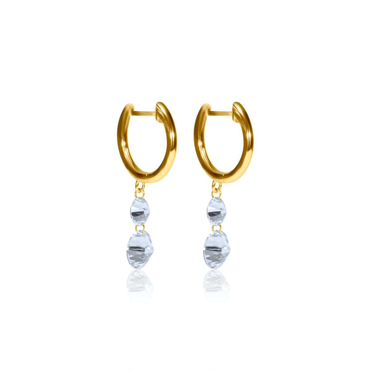 Drilled Lab Diamond Drop Huggies