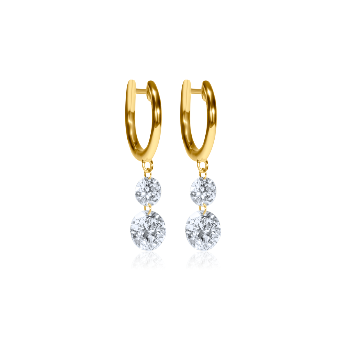 Drilled Lab Diamond Drop Huggies