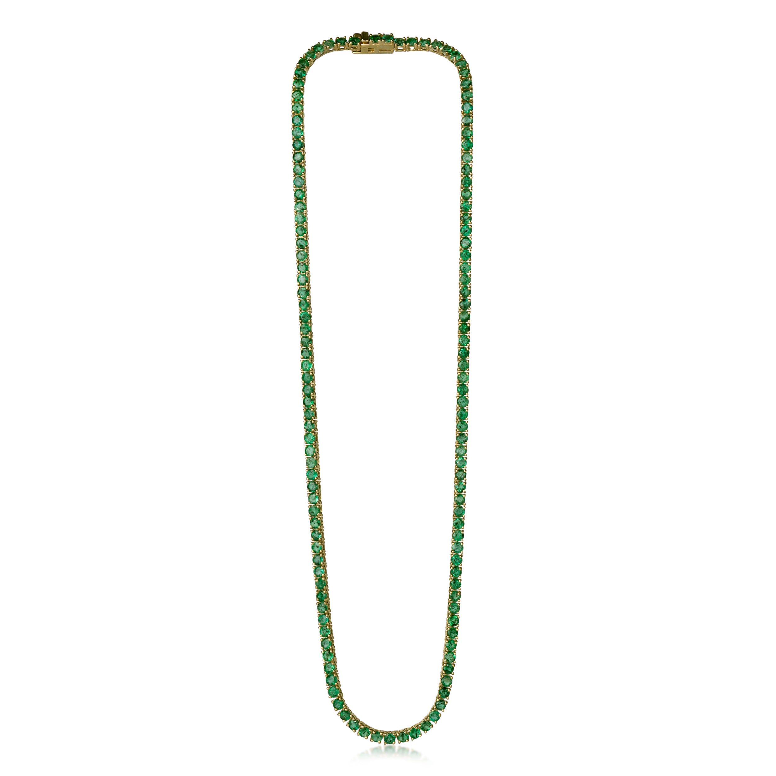 Emerald Gold Tennis Necklace