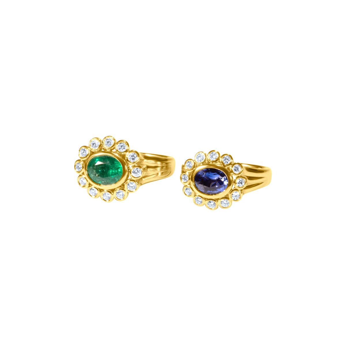 East-West Gemstone Diamond Ring