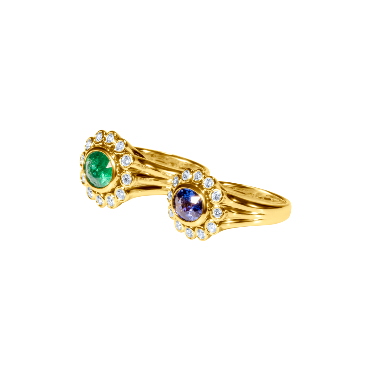 East-West Gemstone Diamond Ring