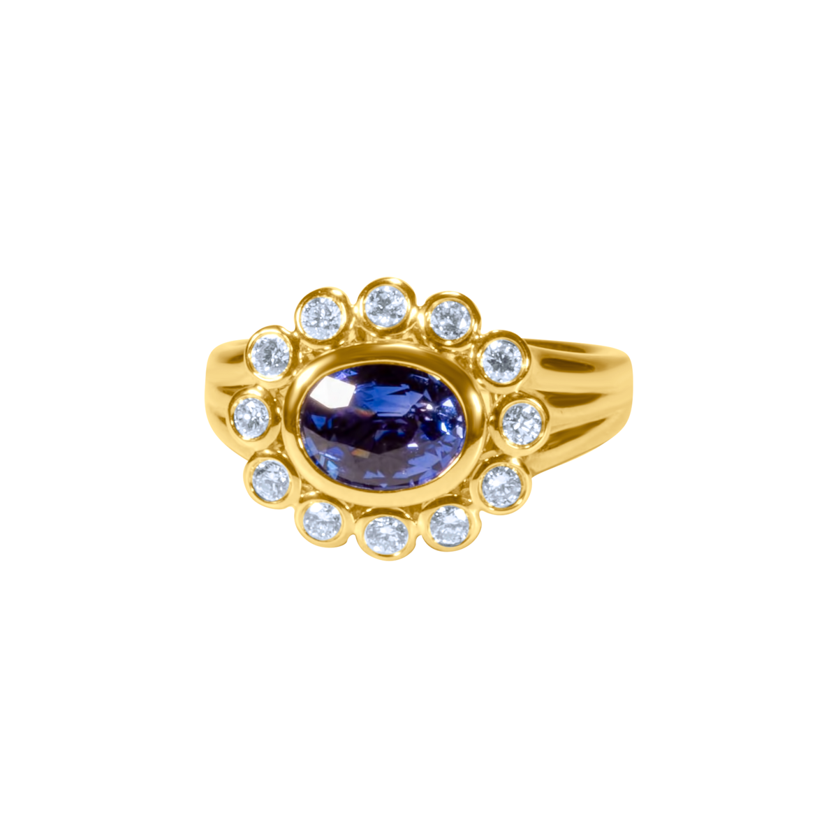 East-West Gemstone Diamond Ring