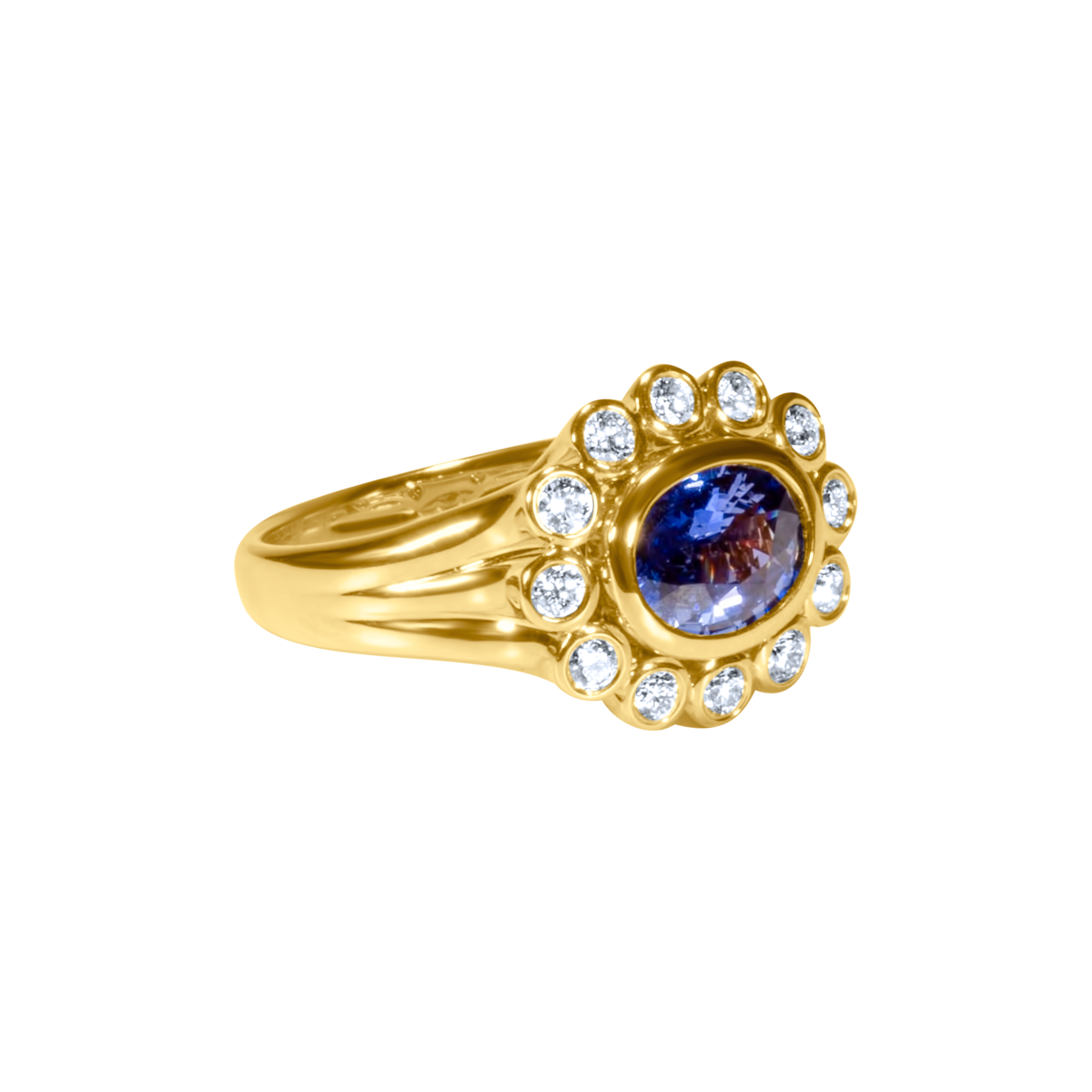 East-West Gemstone Diamond Ring