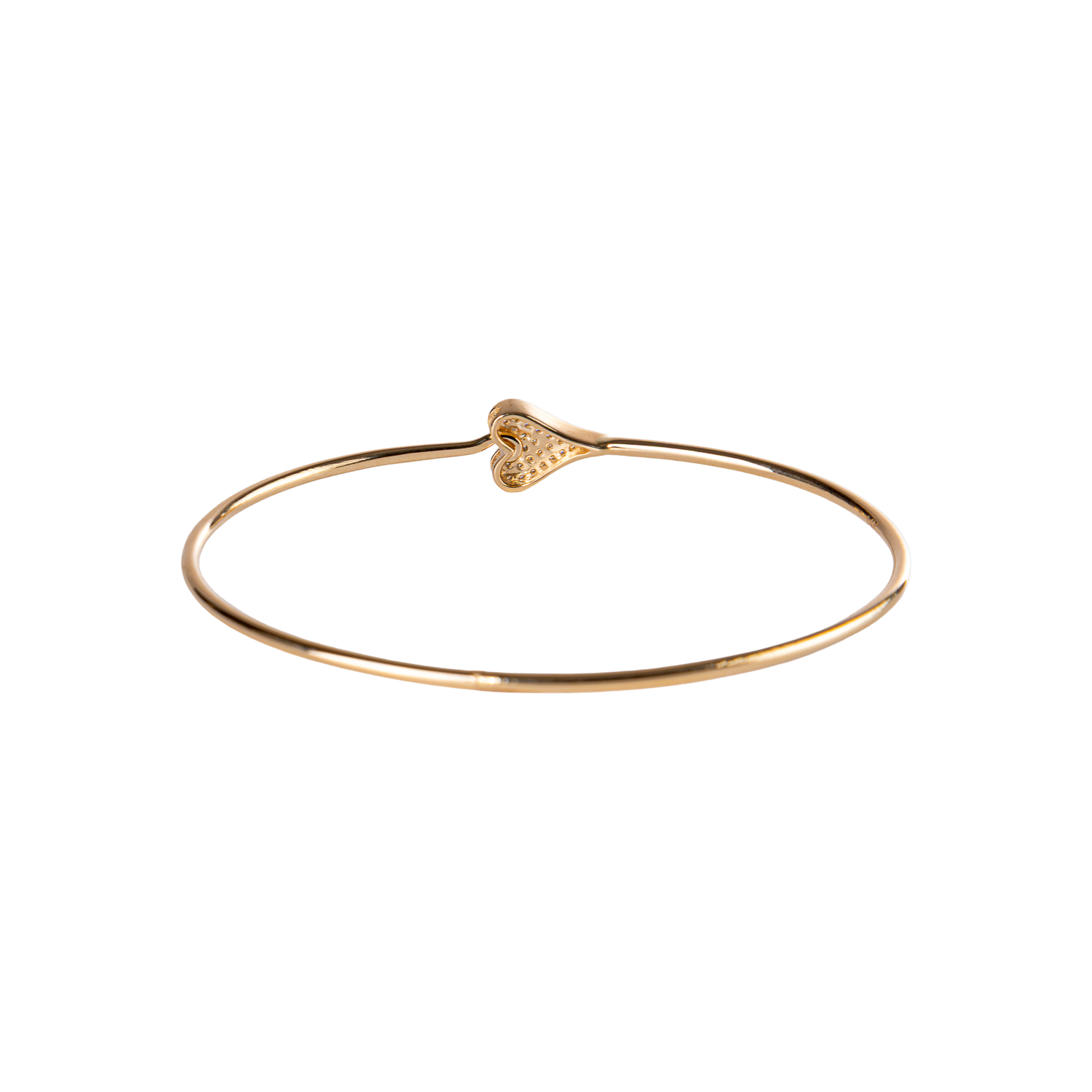 Elongated Sideways Diamond Heart Skinny Bangle