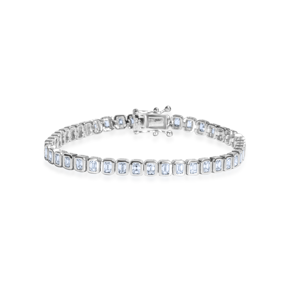 Emerald Cut Diamond Bezel Tennis Bracelet.png