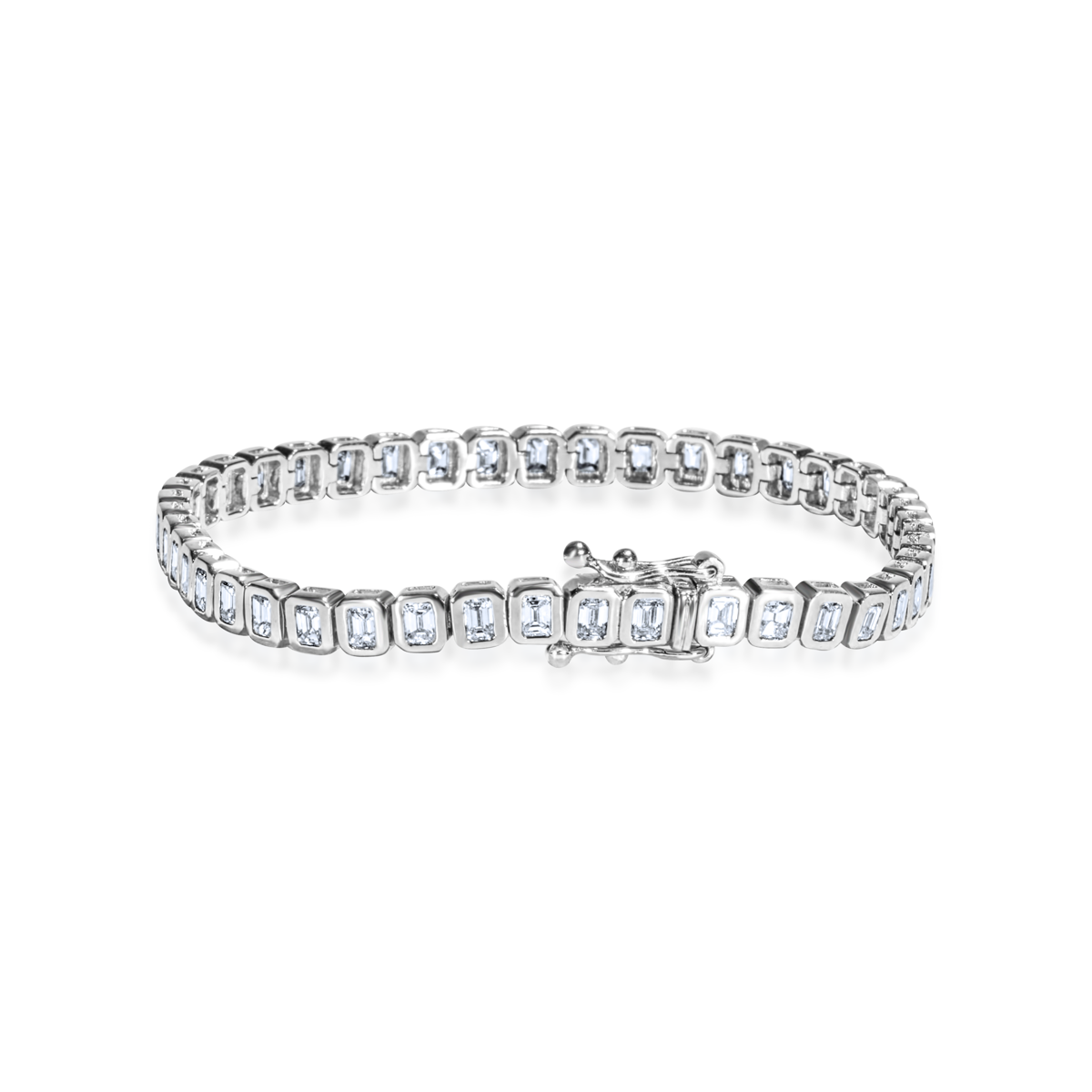 Emerald Cut Diamond Bezel Tennis Bracelet.png